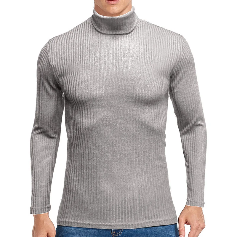 Autumn Turtleneck Sweatshirt Men Casual Solid Color Slim Fit Thin Knitted Sweater US Size S-XXL New in Sweaters Pullovers