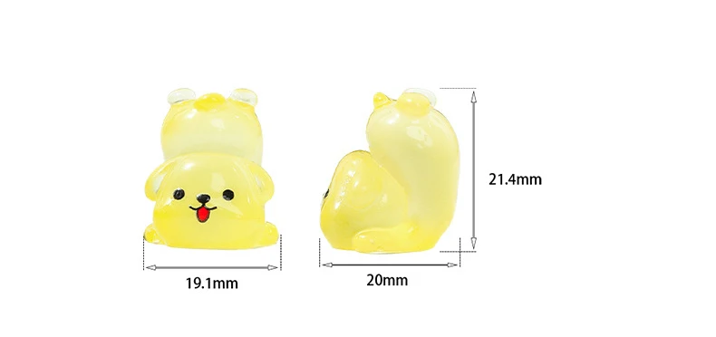 10 szt. Świecące w ciemności urocze figurki szczeniąt z żywicy, dekoracje na biurko, ozdoby, akcesoria do samodzielnego wykonania spinek do włosów, breloczków, zabawek