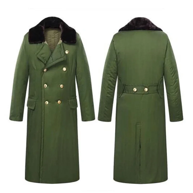 Army green cotton coat winter long security labor protection army cold storage cold windproof clothes cotton coat