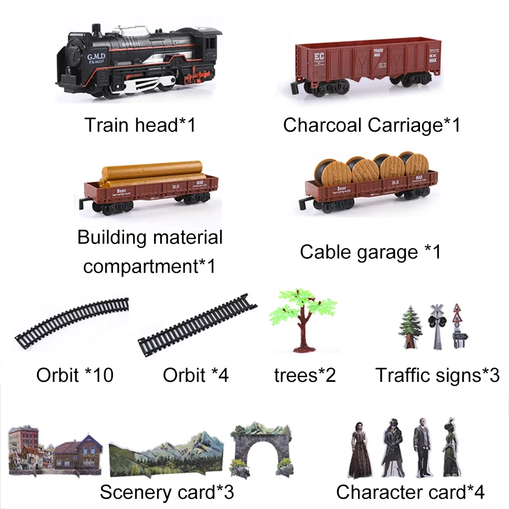 Juego de tren electrónico de juguete para niños, locomotora de vapor, motor fundido a presión, juego de tren de bloques de construcción, regalo de