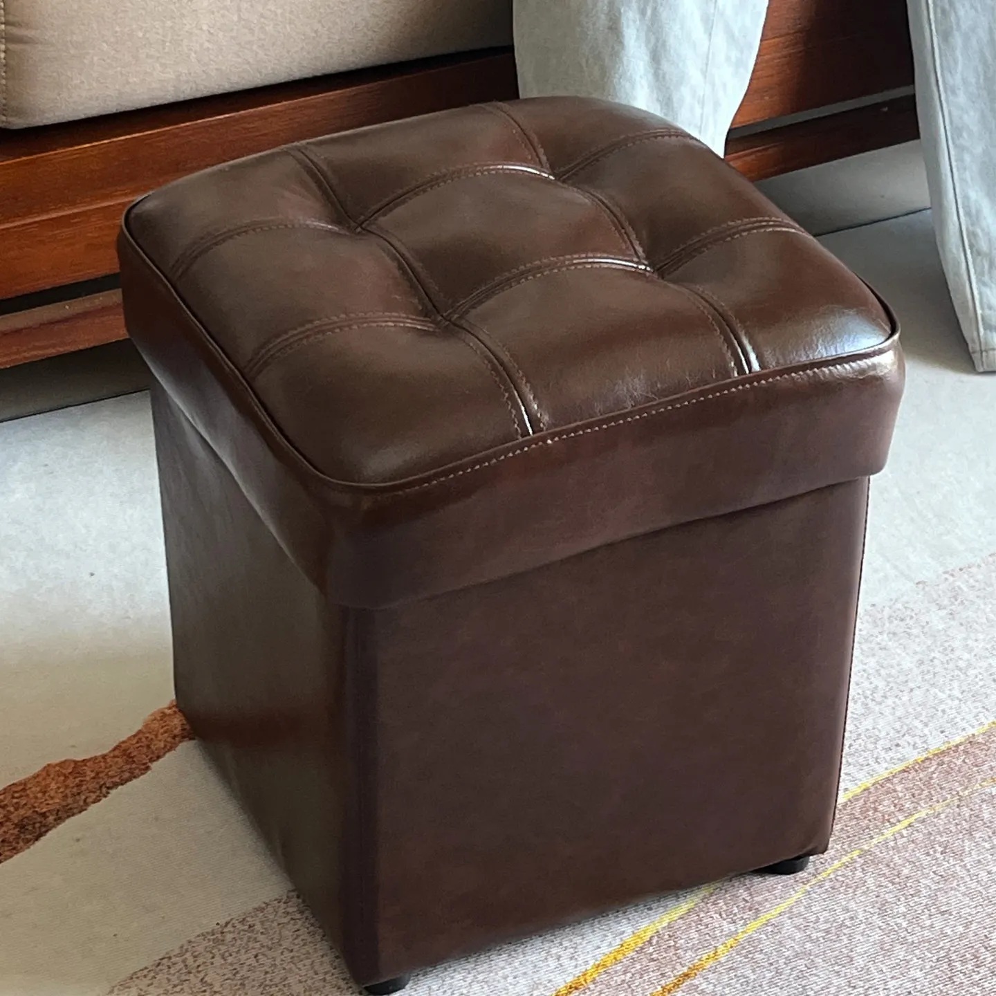 For Sofa storage stool coffee table leather pier can sit adult ottoman living room pedal