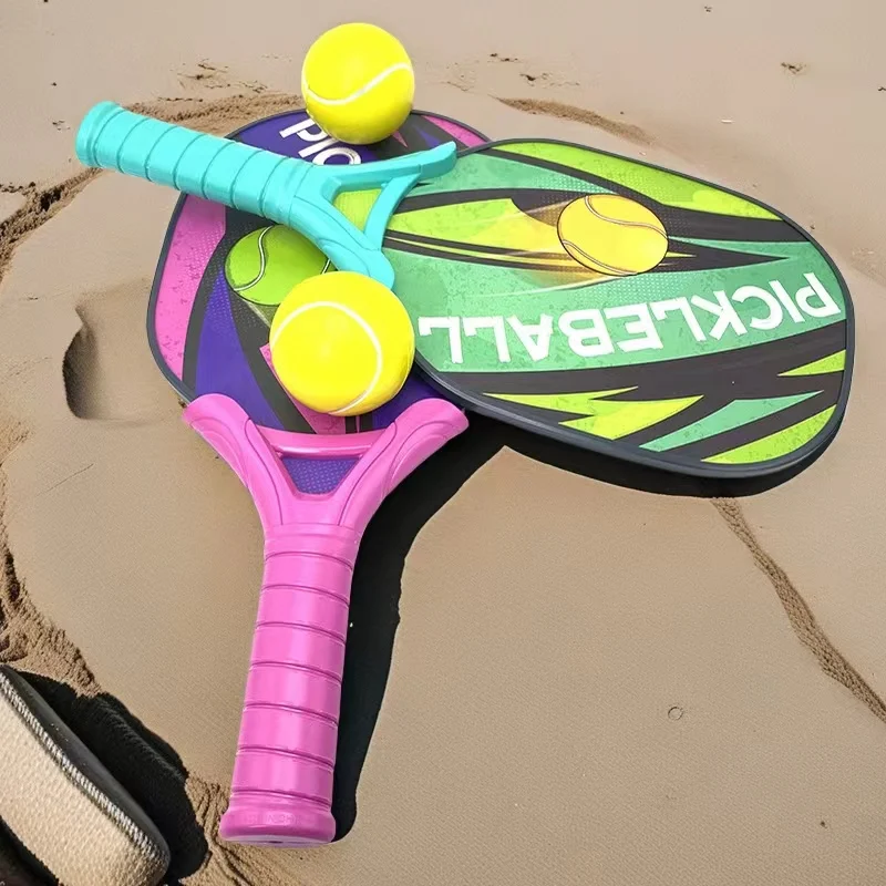 Raquete de brinquedo infantil pickleball raquete de squash brinquedo praia esportes raquete dupla ao ar livre esportes duplos