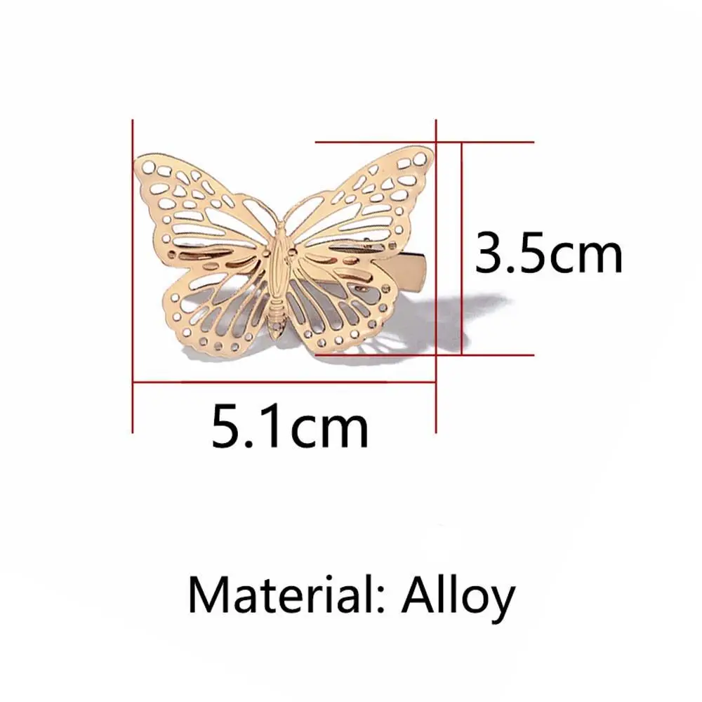 Fashion Gold Girls Women Hair Clips Metal Butterfly Shape Hairpins Hair Accessories