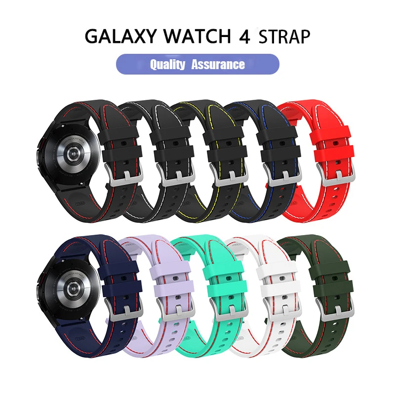 Original Silicone Band For Samsung Watch 4 strap 5 44 40mm accessories Buckle Stitched cars correa Galaxy Watch 5 Pro 45mm strap