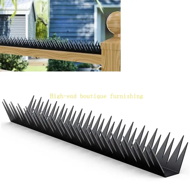 L9NB Outdoor Fence Cover with Pointed Metal Profile, Black Iron Fence Top Bar for Garden Fence Lines and Yard Use, 4 Piece Set