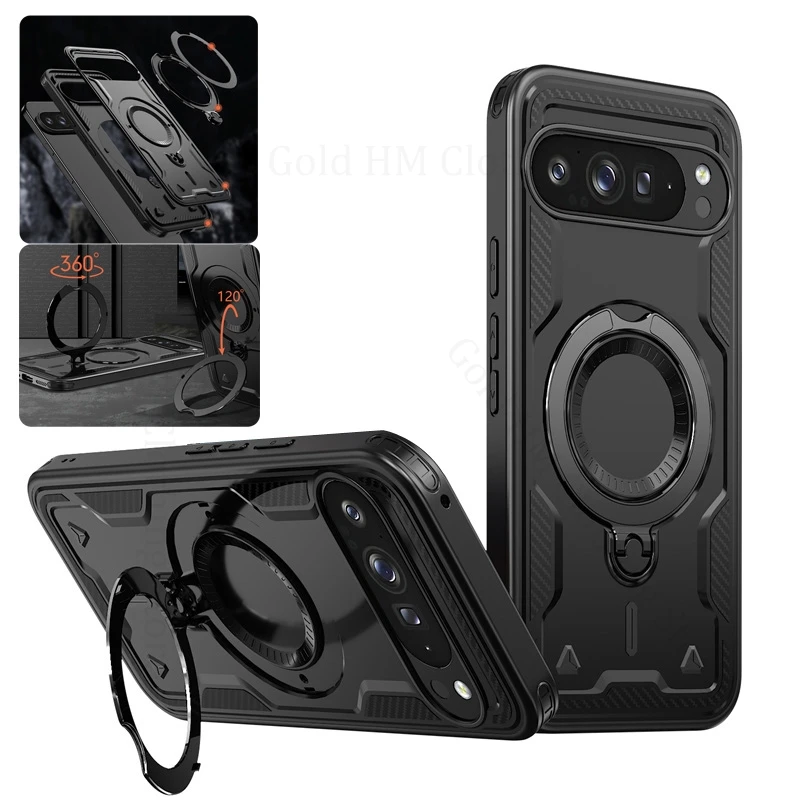 

Military Grade Armor Shockproof Case For Google Pixel 9 10 Pro XL Magnetic Ring Heavy Duty Stand Cover Pixel 9A 10 9 Pro XL Capa