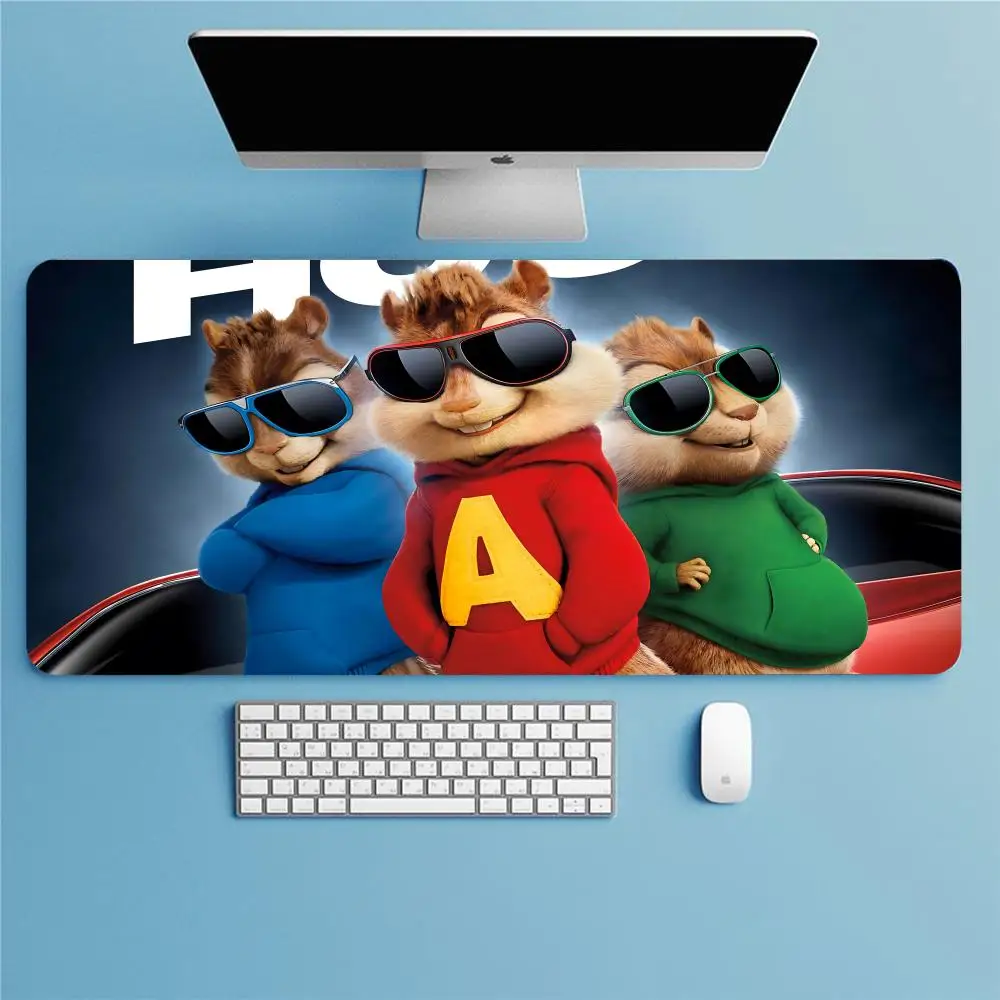 Movie A-Alvin And The Chipmunks-S  Mouse Pad Razers Rubber Mouse Pad Large Locking Edge Anti-Slip E-Sports Dirty-Resistant Offic