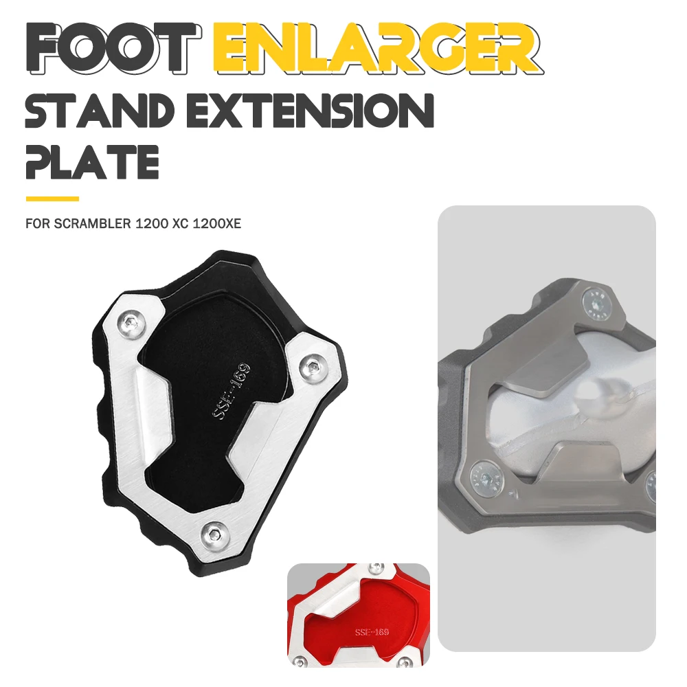 For Scrambler 1200 1200XC 1200 XC 1200XE 1200 XE Kickstand Sidestand Stand Extension Enlarger Pad 2018 2019 2020 2021 2022 2023