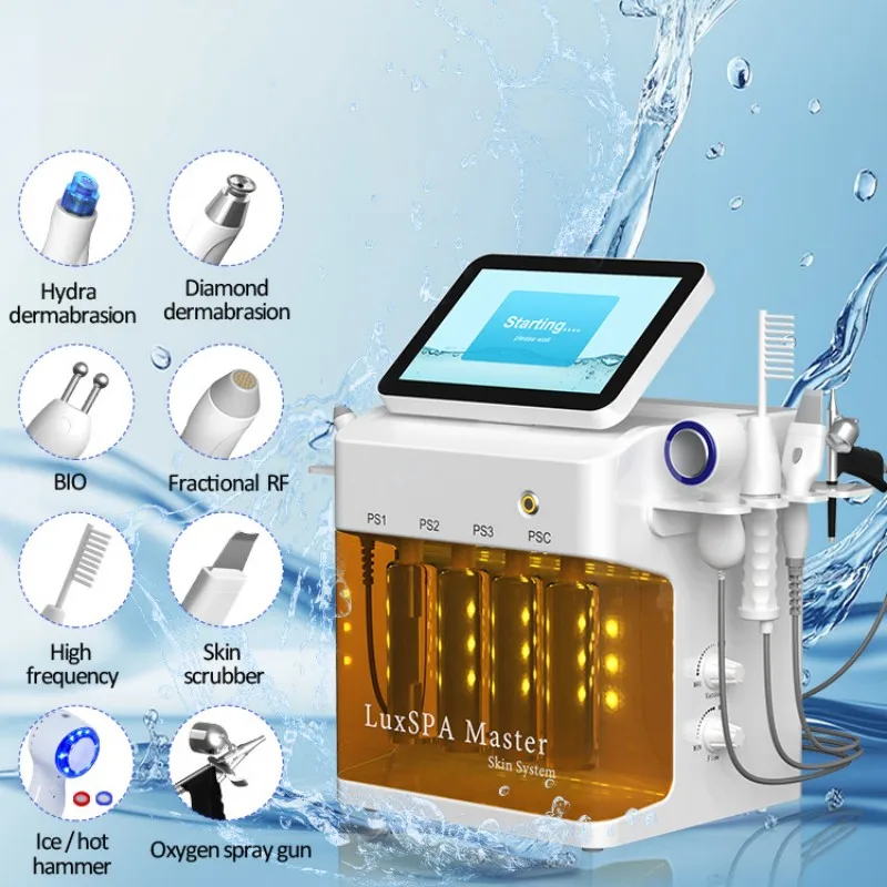 ใหม่แบบพกพา 8 In 1 Facial Oxygen Hydro Aqua Peel Water Jet Blackhead Removal ฟองขนาดเล็ก H2O2 Hydra Beauty Spa อุปกรณ์