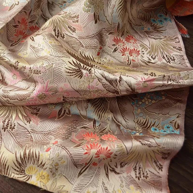 

Тканая парчовая ткань для юбок, жаккардовая вышивка, китайский стиль, чистый полиэстер, материал, шитье своими руками, оптовая продажа, ткань по метрам