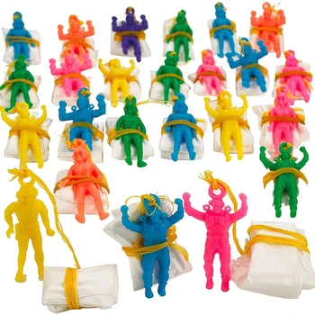 20 conjuntos de mão jogando pára-quedas crianças ao ar livre brinquedos engraçados jogo brinquedos educativos crianças voar pára-quedas esporte mini soldado brinquedo