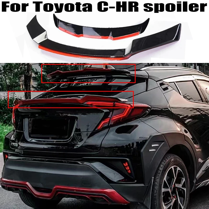 

For TOYOTA CHR C-HR spoiler 2015-2022 Car Roof Spoiler Rear Wing Airfoil Splitter Deflector Boot Lip Body Kit Accessories