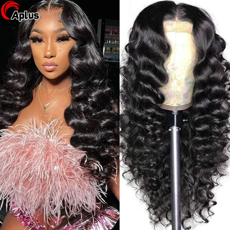 Loose Wave 13x6 Hd Lace Frontal Wig 13x4 HD Lace Front Human Hair Wigs For Women Brazilian Pre Plucked Loose wave Wig Cheap 180%