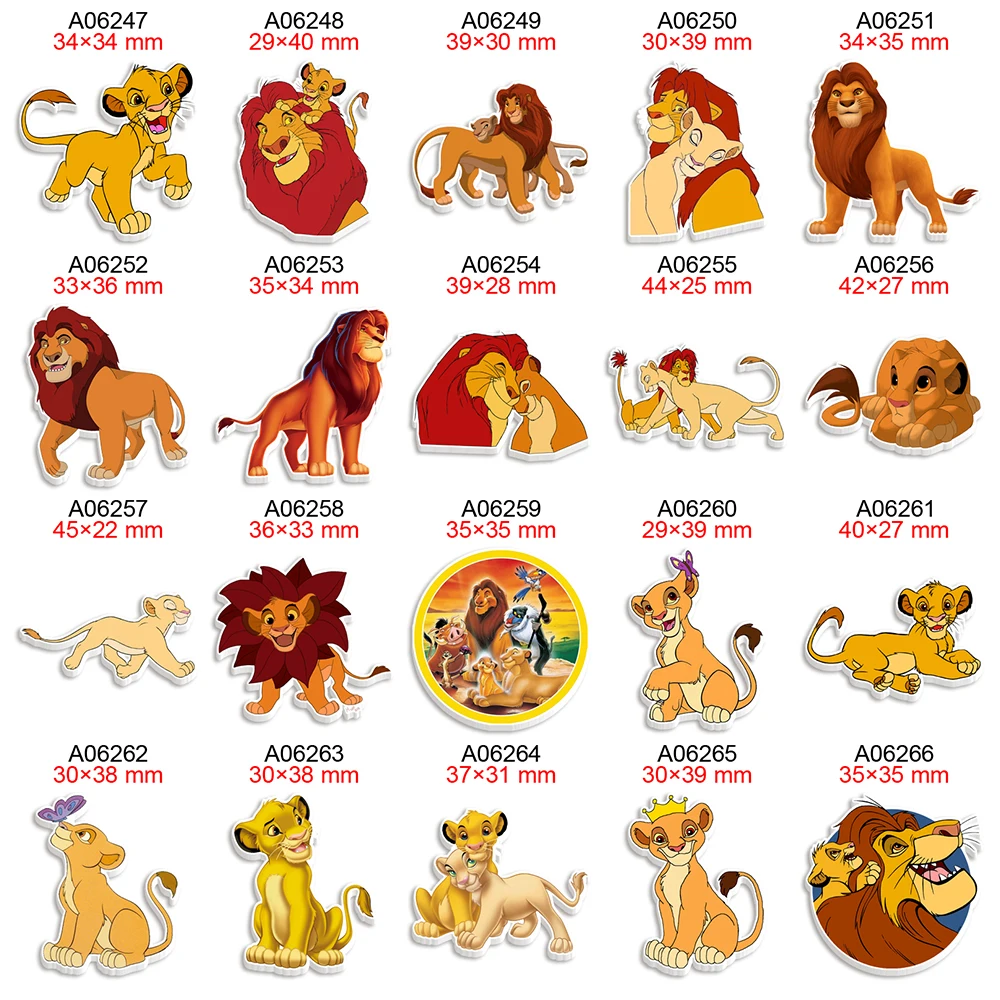 Acrylic DIY Craft Supplies The Lion King Printed Disney Planar Resin Flatback For Charms Keychain image 2