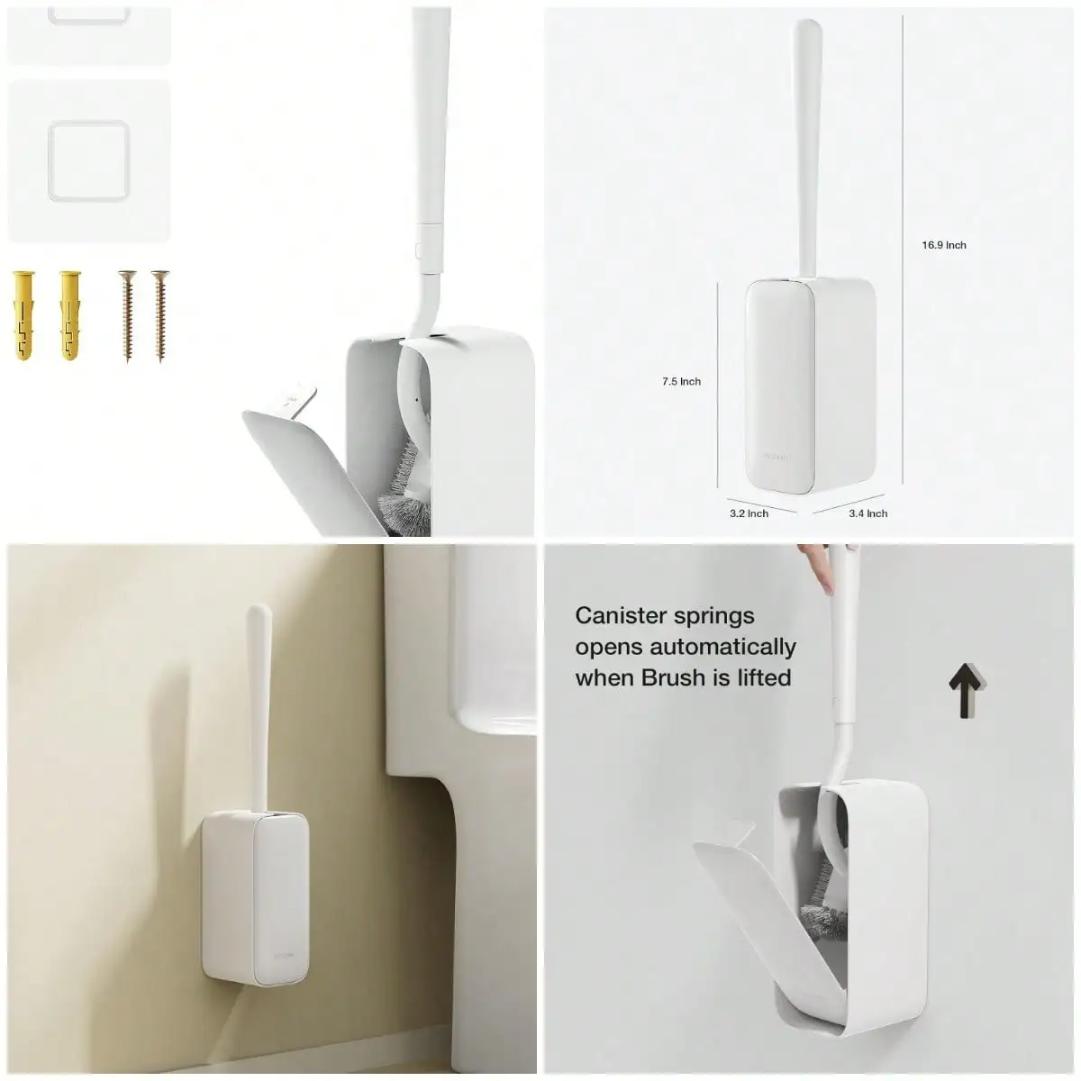 Toilet Cleaner Brush, Toilet Brush And Holder For Dead Cleaning, Wall Mounted Toilet Bowl Brush For Bathroom Decor, Toilet Scrub