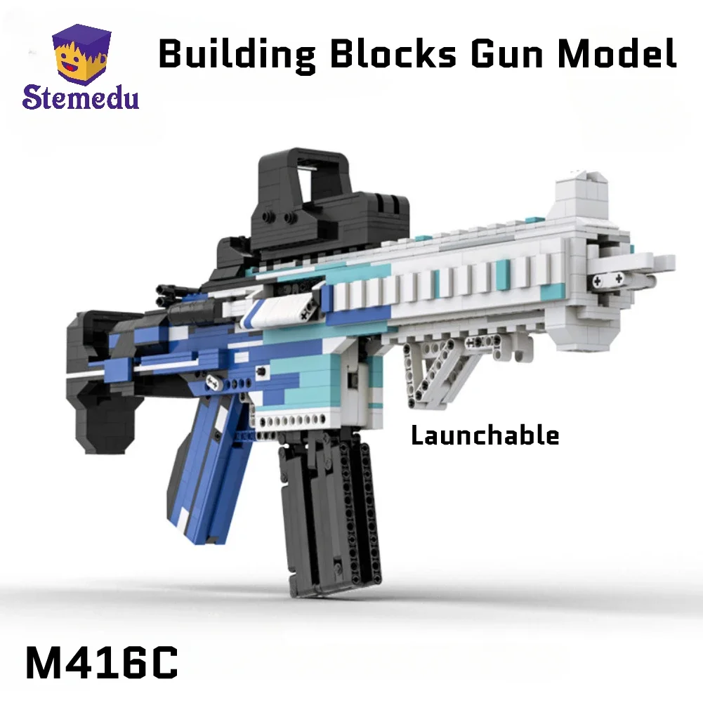 1280pcs+ MOC M416c Building Block Gun Model Military Weapon  CSGO Series Gun Puzzle Technical Assembly Bricks Toy for Child Gift