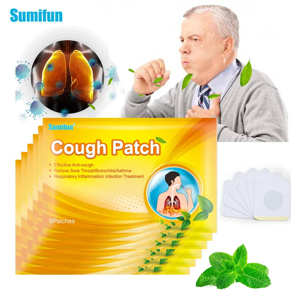 6/12/18/30/60pcs Stop Coughing Patch Moisten Lung Protect Throat Anti-Cough Medical Plaster Asthma Excessive Phlegm Herb Sticker