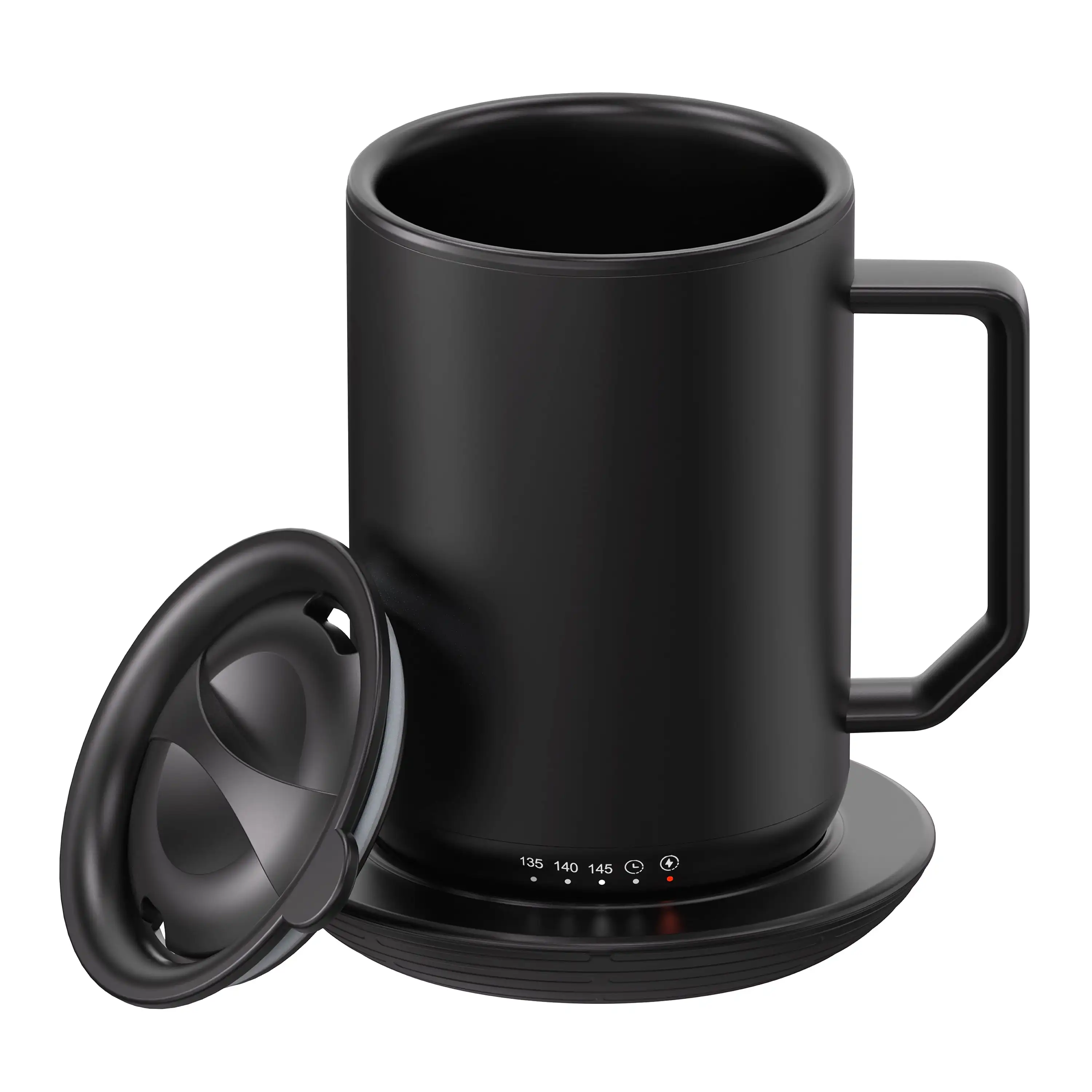 

Warming Coffee Mug 12 oz Stainless Steel with Warmer Coaster and Leakproof Lid