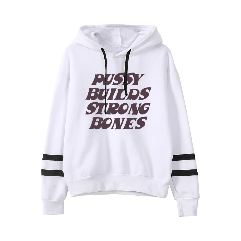 Pussy Builds Strong Bones Rapper Playboi Carti Hoodie, moletom Unisex Pocketless, manga de barras paralelas, roupas masculinas e femininas