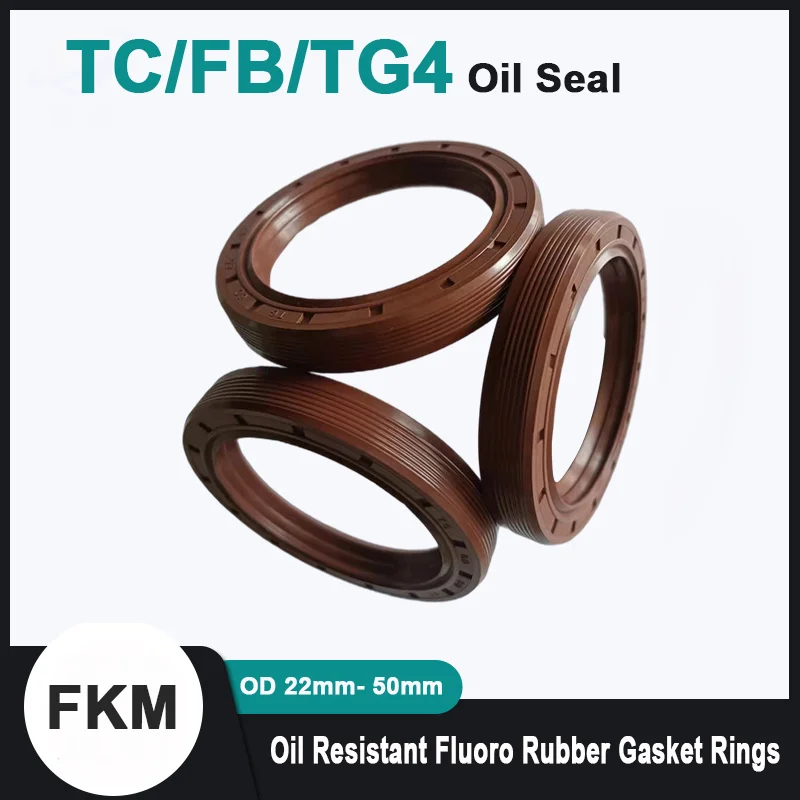 1/3/5PCS FKM TC/FB/TG4 Oil Seal 15/22/23/24mm Inner Dia OD 22mm- 50mm Thick 5mm-10mm Oil Resistant Fluoro Rubber Gasket Rings