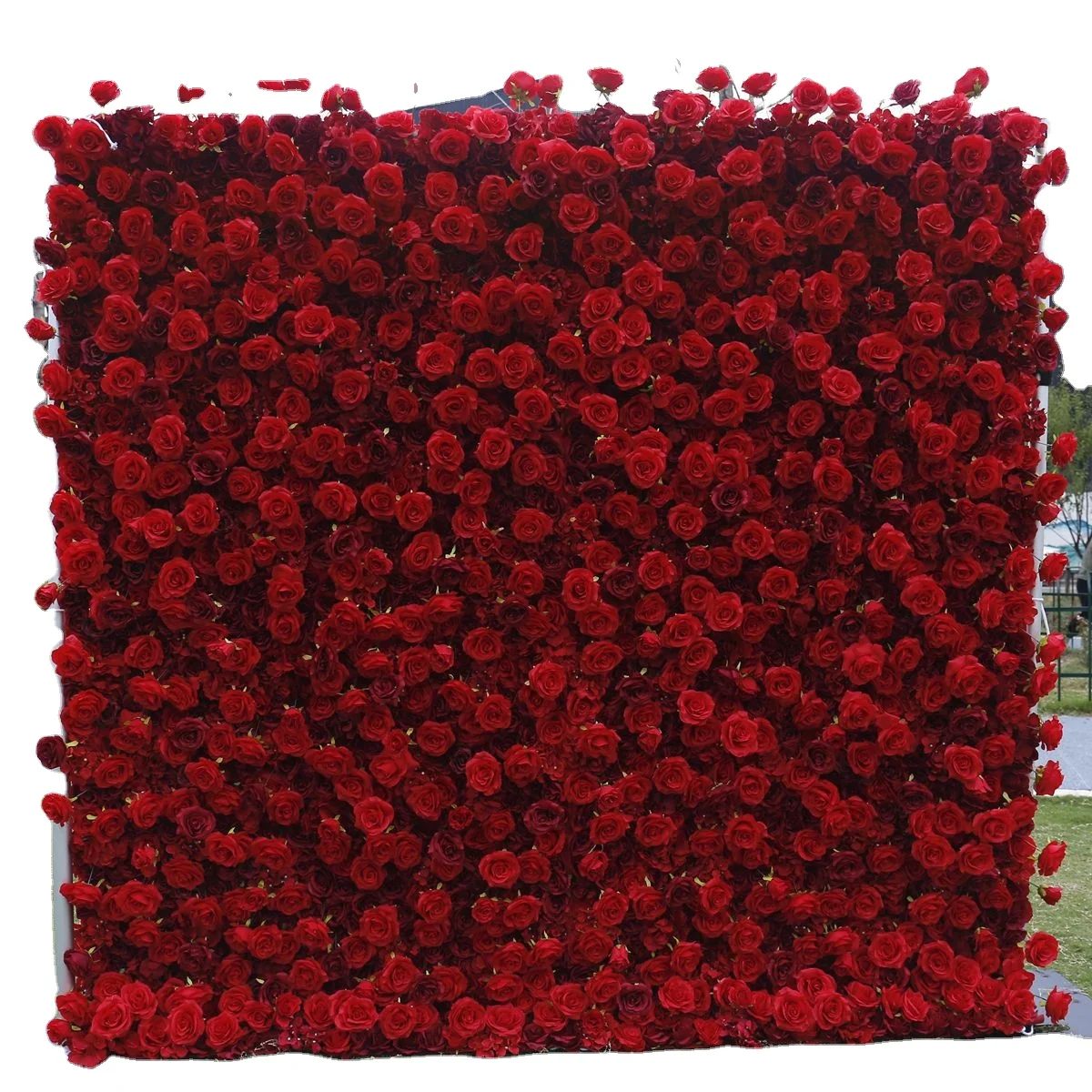 Red 5d Cloth Bottom Simulation Flower Wall Background Wall Foreign Trade Outdoor Wedding Wedding Decoration Flower Wall