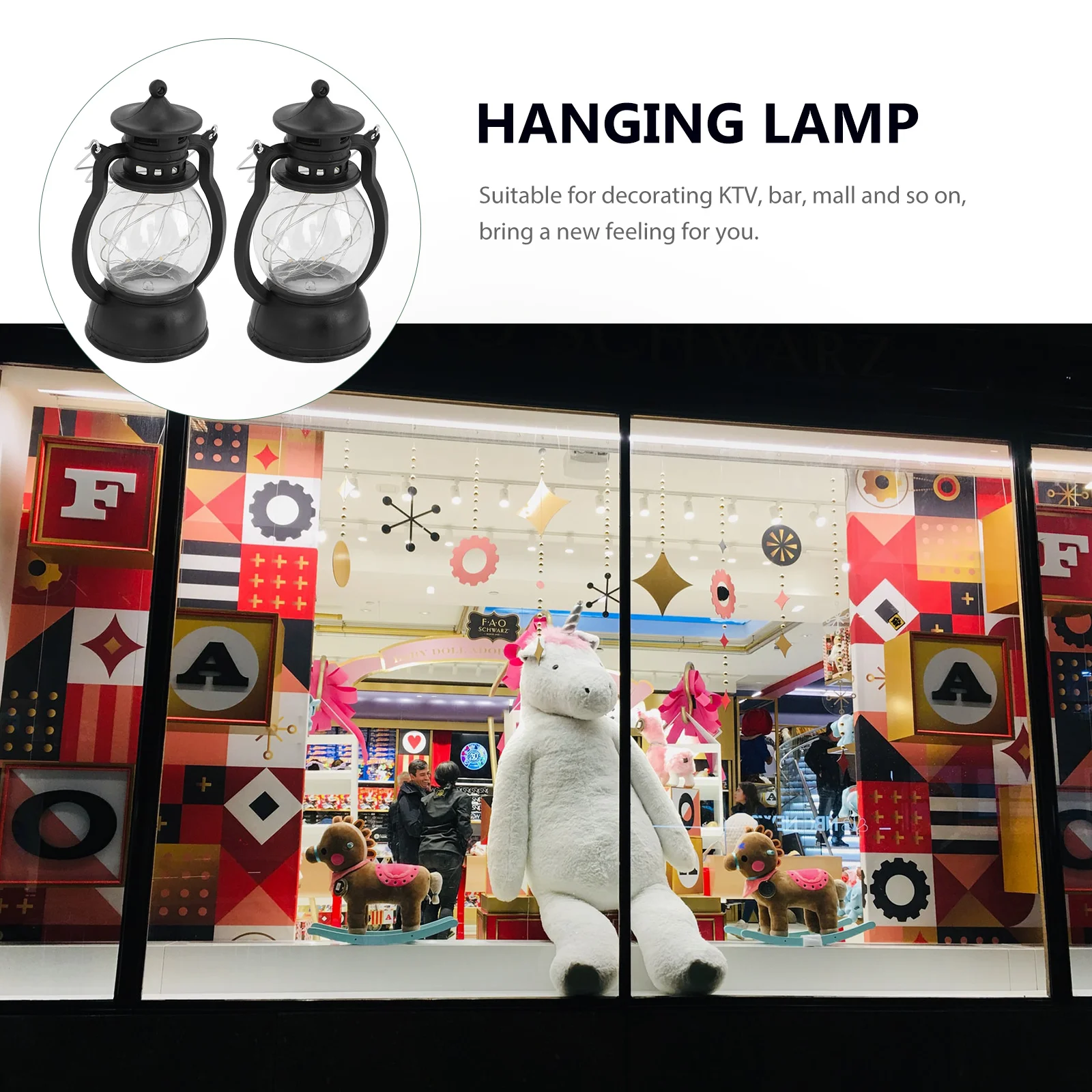 

2pcs Retro Small Oil Lamp Vintage Style Decorative Hanging Portable Led Lantern For Home Party Lighting Solar Lamp Pendant Light