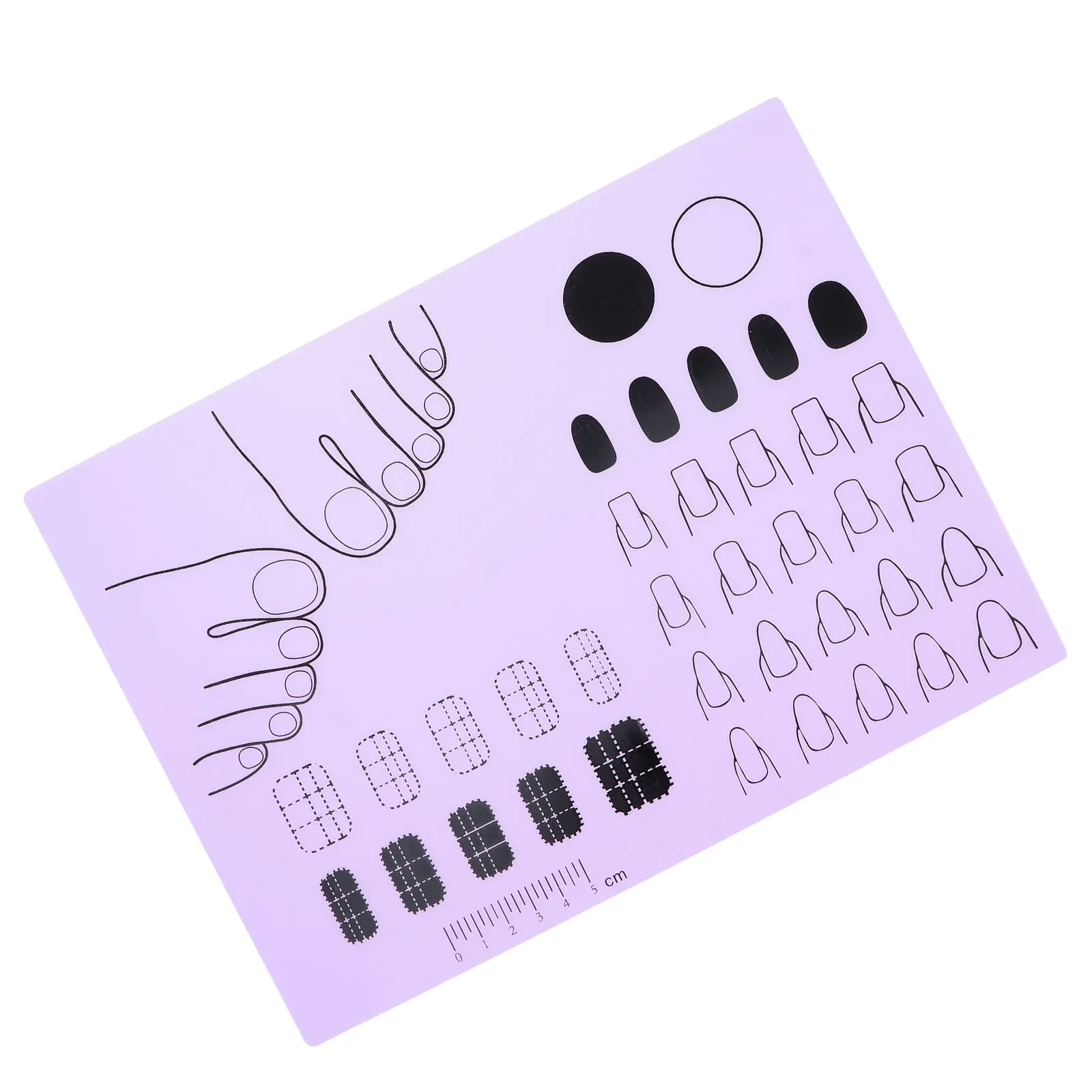 

Silica Gel Practice Mat for Techs Portable Fingers Manicure Acrylic Mat Various Shapes Nail Tech Training Tool