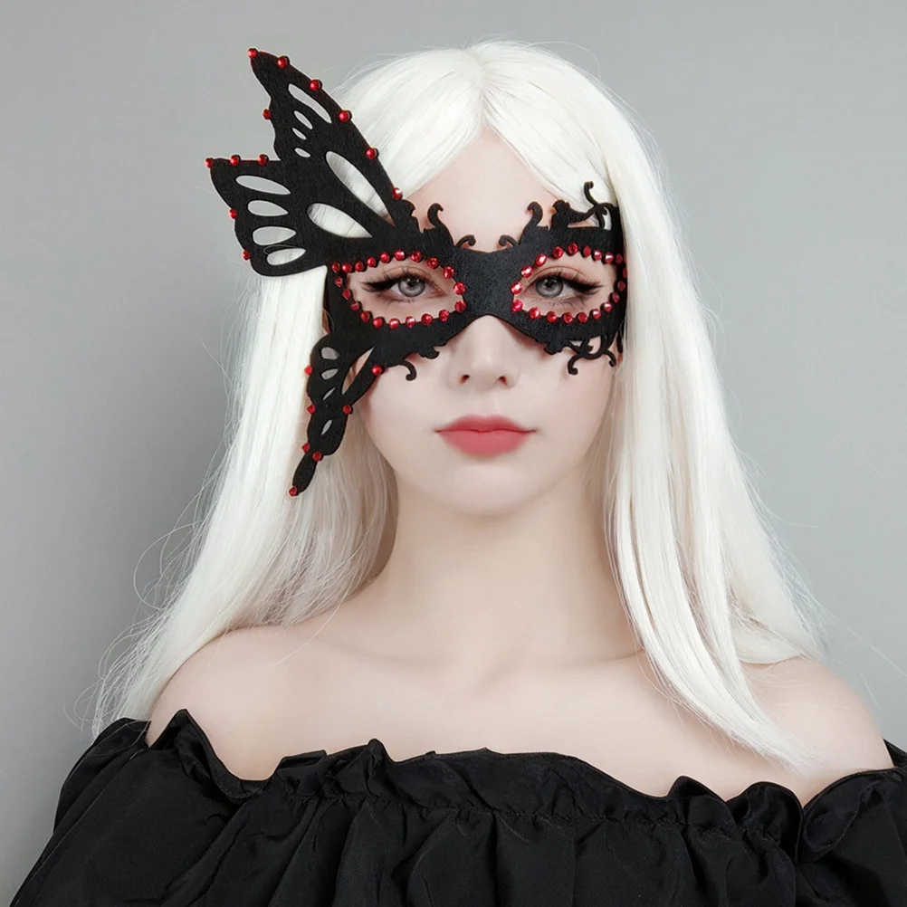 Vlindermasker Strass Half Gezicht Halloween Maskerade Partij Cosplay Kostuum Oogmasker voor Vrouwen Verstelbare Riem