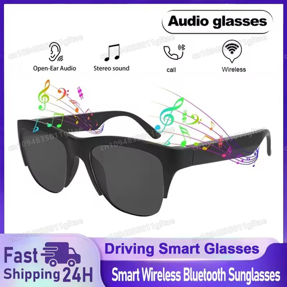 Smart Bluetooth V5.3 Sunglasses Glasses Call Outdoor Sport Headphones HIFI Black Technology Anti-touch UV For Men And Women HT30