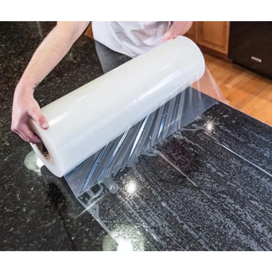 

Countertop Protection Film w Free Knife. Clear Self Adhesive Surface Protection for Laminate Granite Marble Quartz Stone Coat C