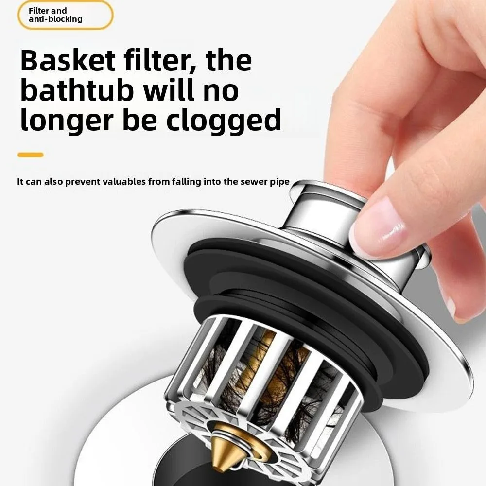 

Universal Pop-up Bathtub Stopper Drain Protector Anti-clogging Drain Hair Catcher Rustproof Sturdy Drain Plug