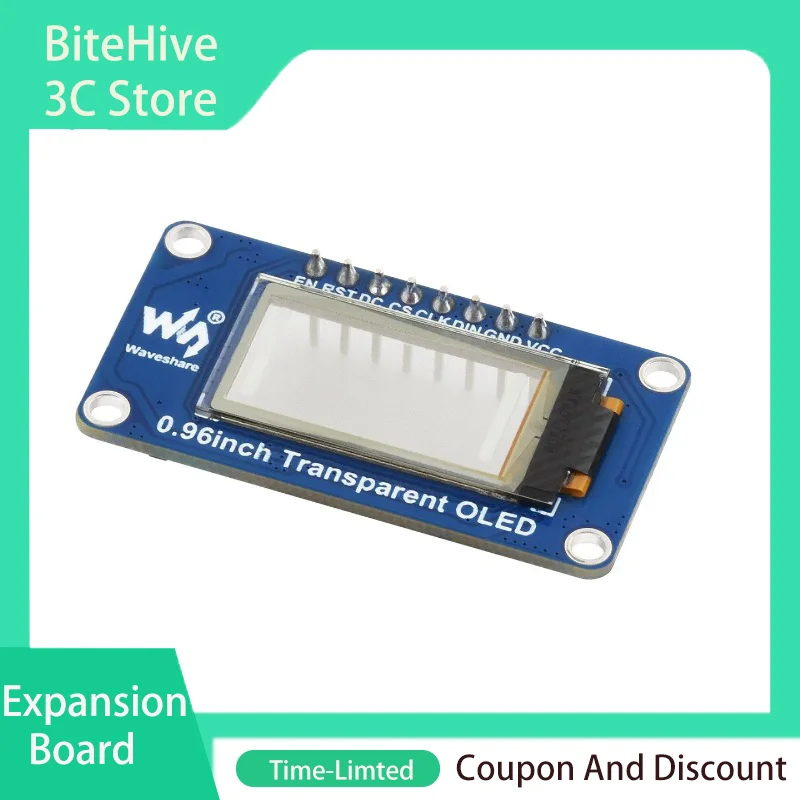 Raspberry Pi Expansion Board 0.96 Inches Transparent OLED Screen SSD1312 3.3V 4-wire SPI/I2C Programme Education Open Source
