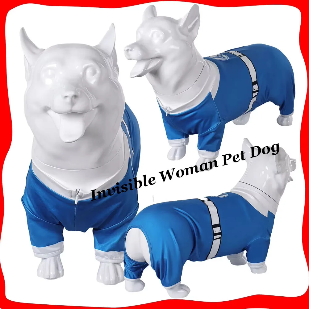 

Pet Dog Disguise Clothing Invisible Woman Cosplay Fantastic Cos Four Sue Storm Costume Dogs Cloth Halloween Carnival Party Suit