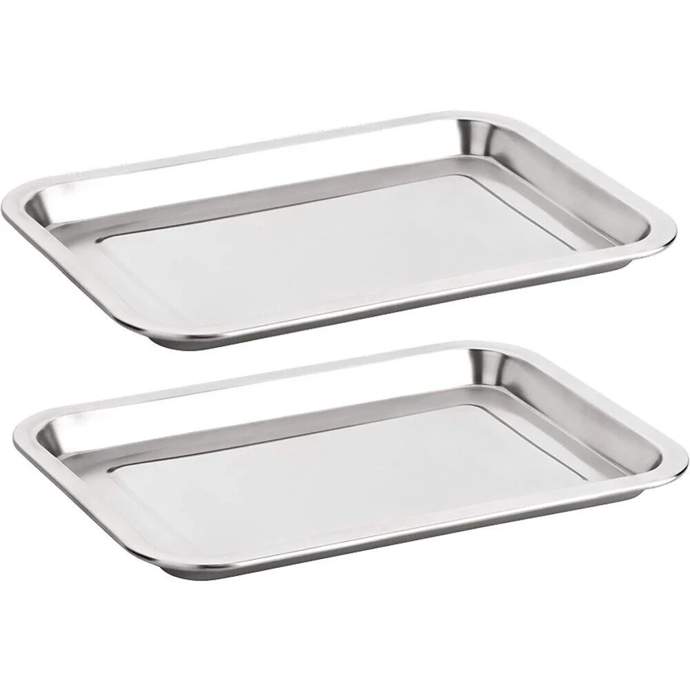 Bandeja de servir de acero inoxidable pulida gastronomía comida 2 unds
