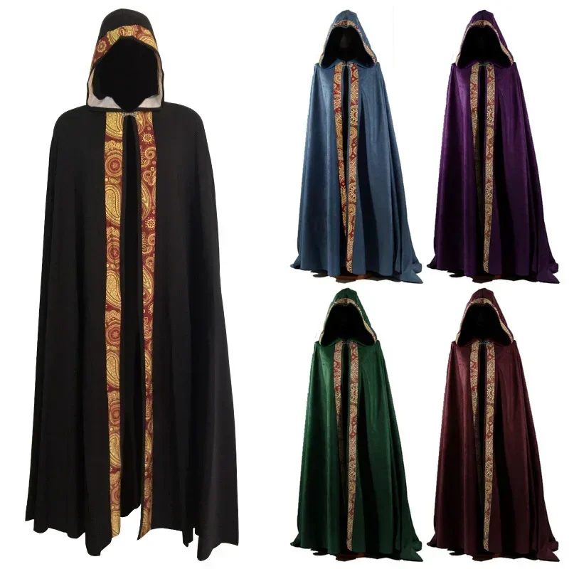 

Medieval Renaissance Unisex Gothic Hooded Cloak Coat Halloween Vampire Devil Wizard Cape Robe Gown Party Cosplay Costume