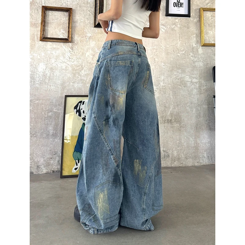 Vrouwen Vintage Blauwe Baggy Jeans Vrouwelijke jaren 90 Streetwear Harajuku Boyfriend Denim Broek 2000s Oversize Y2k Grunge Broek Kleding