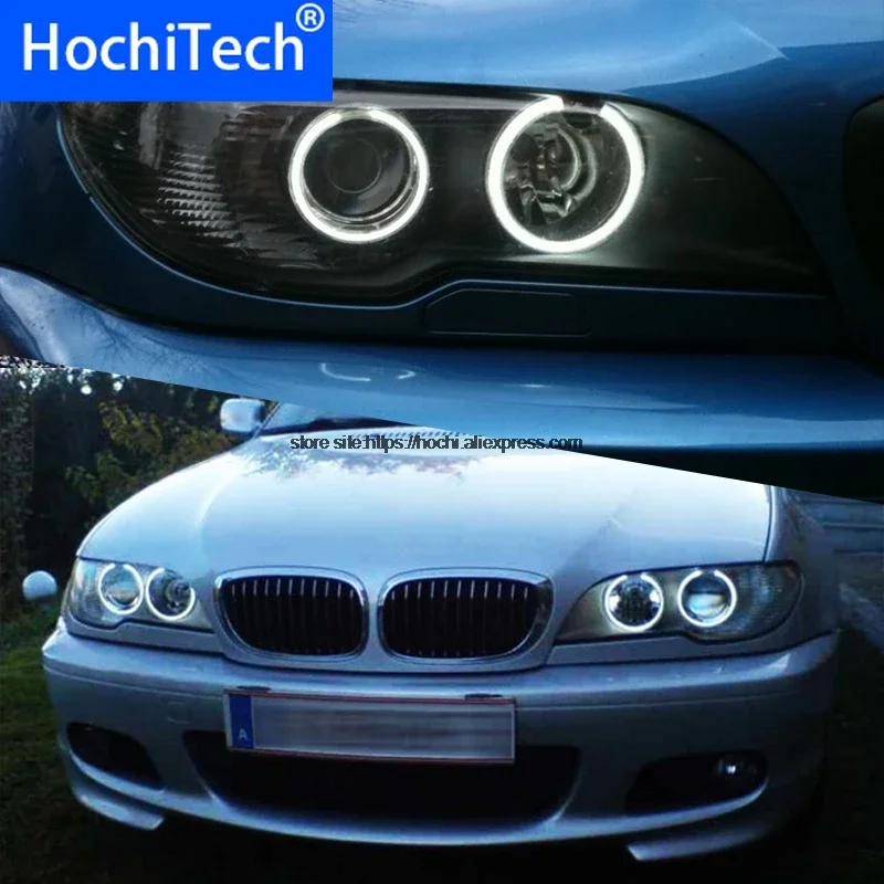 

HochiTech для BMW E46 Convertible Facelift с ксеноном, высококачественный дневной свет DRL CCFL Angel Demon Eyes Kit, теплое белое кольцо
