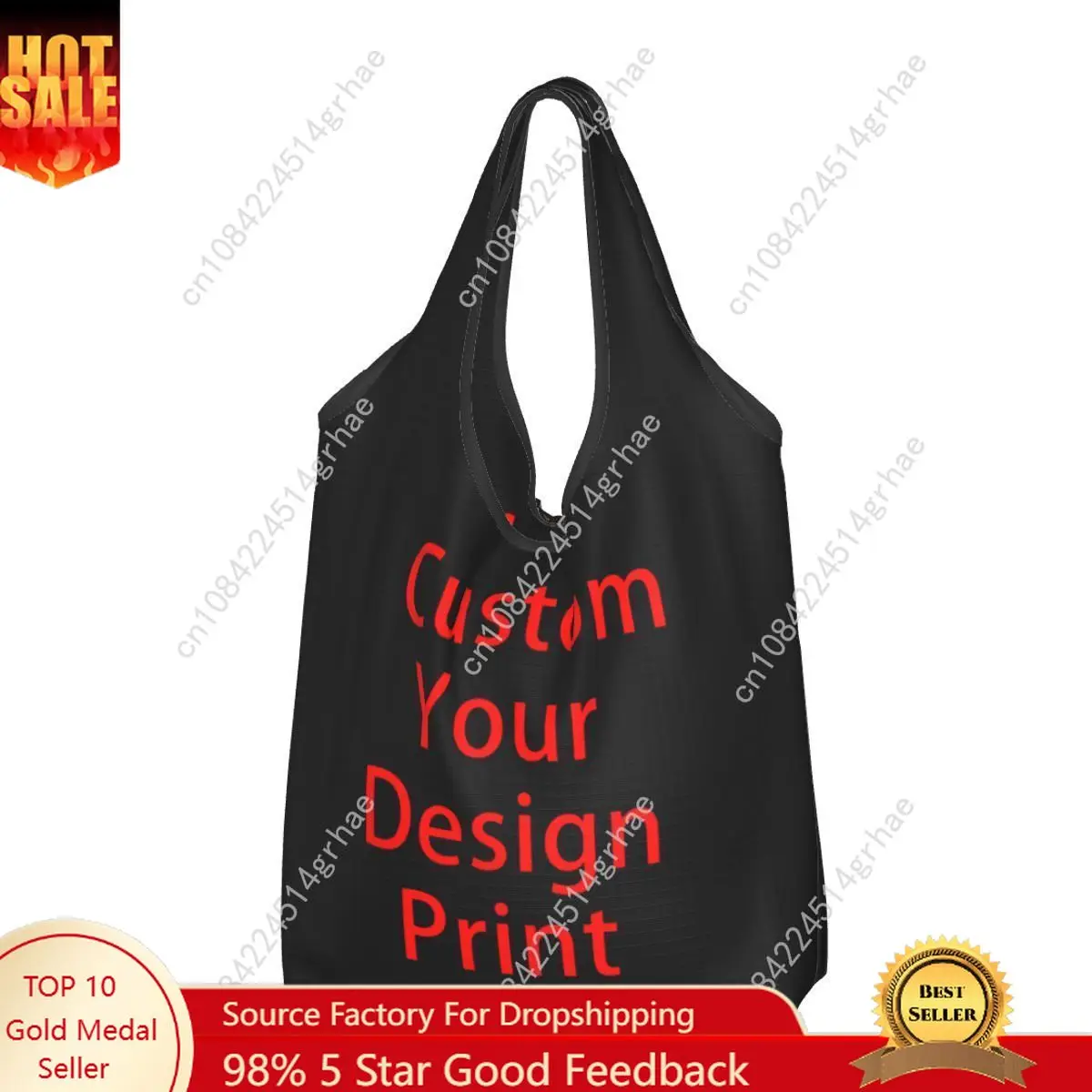Custom Custom Your Design Shopping Bag Women Portable Large Capacity Groceries Customized Logo Printed Shopper Tote Bags