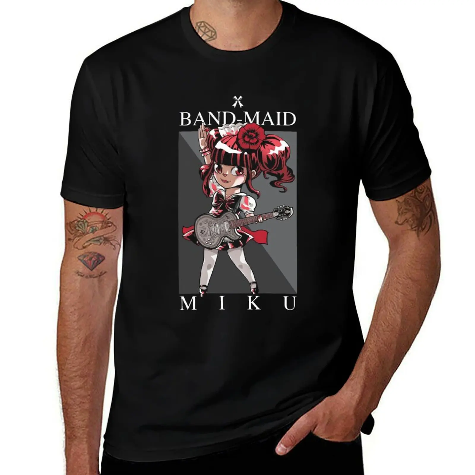 

Band Maid - Miku and Six String T-Shirt graphics football t shirt Luxury man mens t shirts top quality