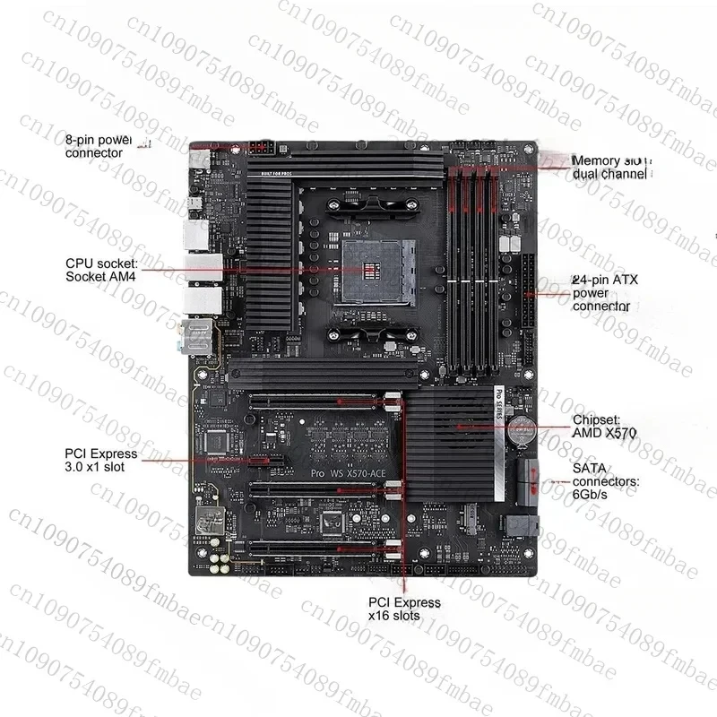 Virtue Preowned FOR ASUS Pro WS X570-Ace Motherboard Support 3950X 3900X 3800X 64GB DDR4 AM4 AMD Stable Operation