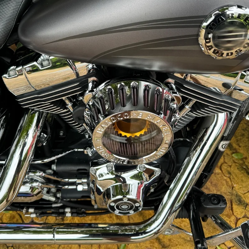 New HD Touring Softail Air Intakes XL Sportster See-Through Circular Cleaner Vent Model Oil Filter Motorcycle