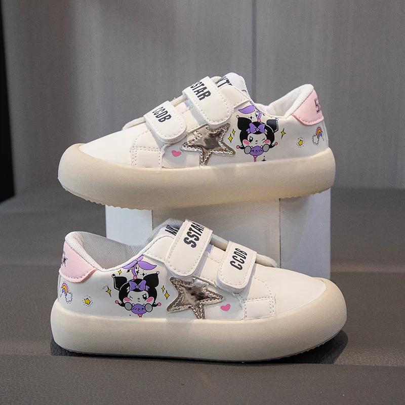 

Kuromi Sanrios Anime Kids Sneakers Kawaii Wear-Resisting Ventilation Comfortable Sport Shoes Cute Girl Children Casual Shoes