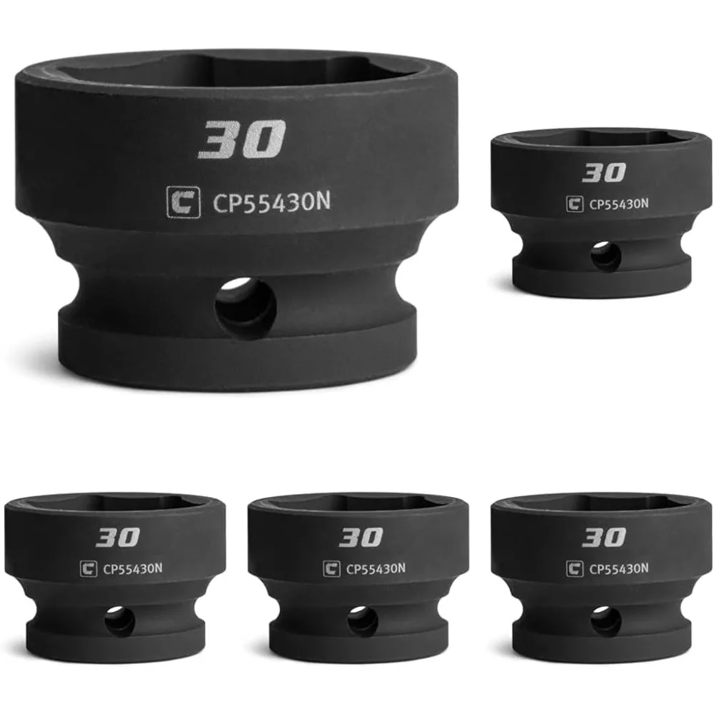 

Capri Tools 30 mm Stubby Impact Socket, 1/2 in. Drive, 6-Point, Metric (Pack of 5)