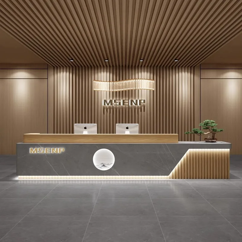 

Простые элегантные стойки регистрации Французская мода Стойки регистрации Отель Ретро офисная мебель Sportello Di Ricevimento YSJDT