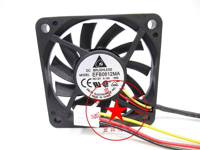 

Delta Electronics EFB0612MA R00 DC 12V 0.12A 60x60x10mm 3-Wire Server Cooling Fan