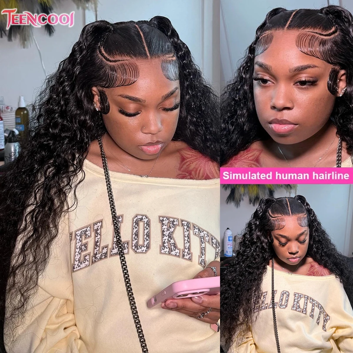 

30 40 Inch 13x6 HD Lace Frontal Curly Wigs Brazilian 200 Density Water Deep Wave 13x4 Lace Front Human Hair Wigs For Black Women
