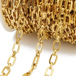 1 Meter No Fade Stainless Steel Square Link Chain for DIY Necklace Bracelets Jewelry Making Supplies 6.5mm Wide Chain Finding