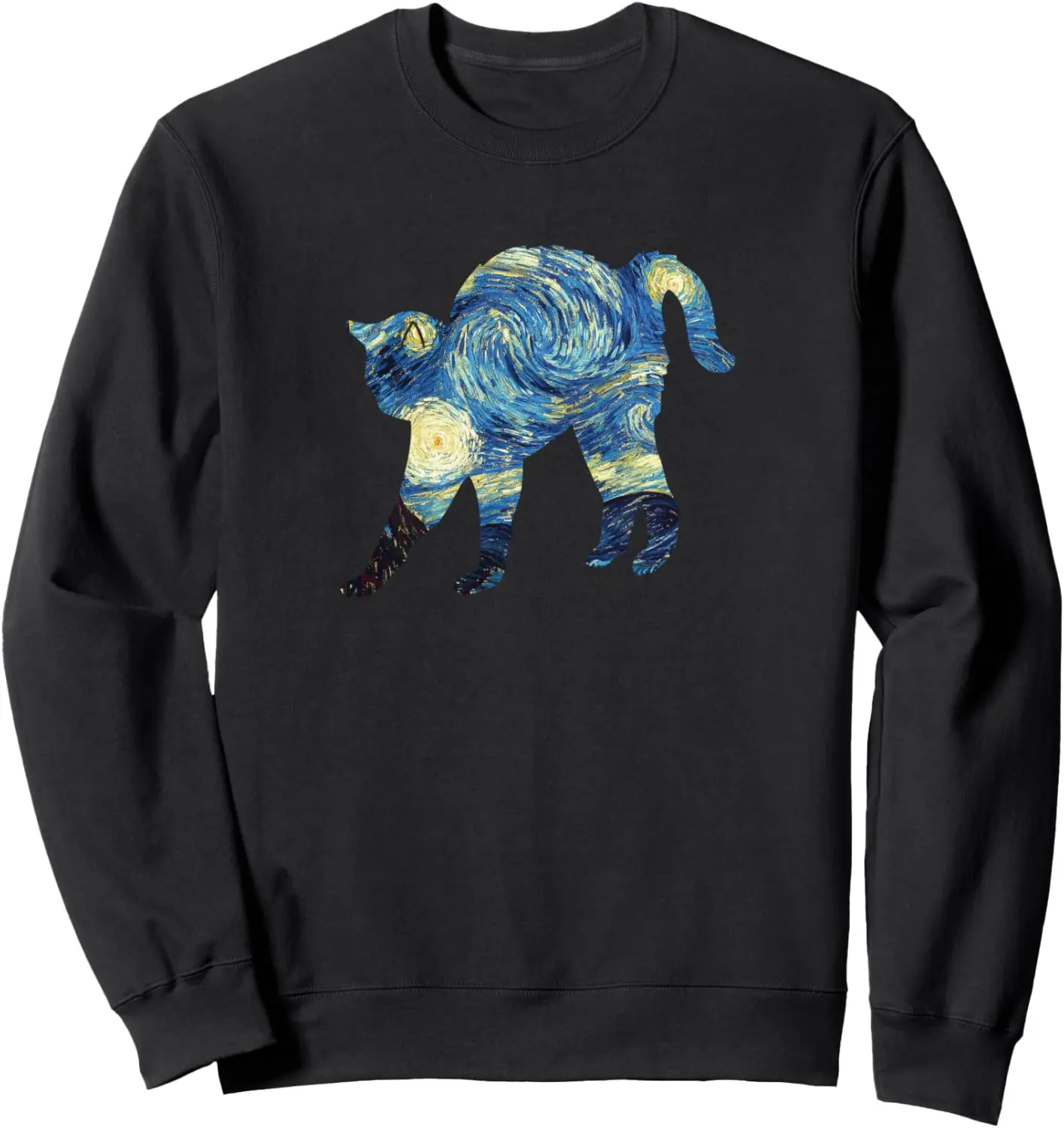 Starry Night Cat Van Gogh Cool Artistic Art Gift Sweatshirt