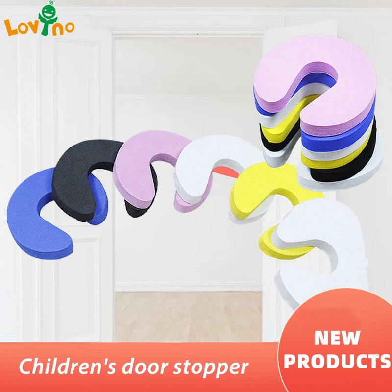 5PCS Security Cabinet Locks Door Clip Baby Safety Locks Children Protection Kids Finger Safe Foam Door Stopper Baby Gate Safety