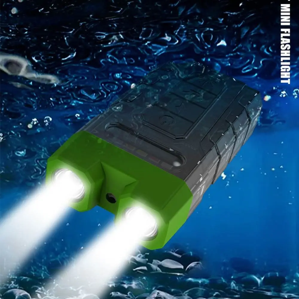 Type-C Charging Keychain Flashlight Double Light Source with Back Clip Cap Clip Flashlight Lightweight Tail Magnet Torch